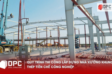 Quy trình thi công lắp dựng nhà xưởng khung thép tiền chế công nghiệp