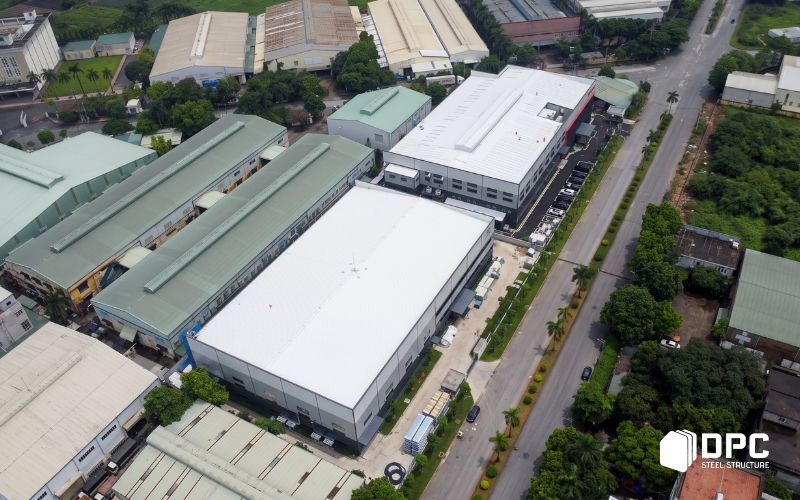 Nhà xưởng tiền chế DPC Steel thi công lắp dựng hoàn thiện tại khu vực Hà Nội
